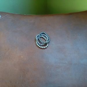 Silver Faux Pearl Bracelets